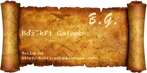 Bökfi Galamb névjegykártya
